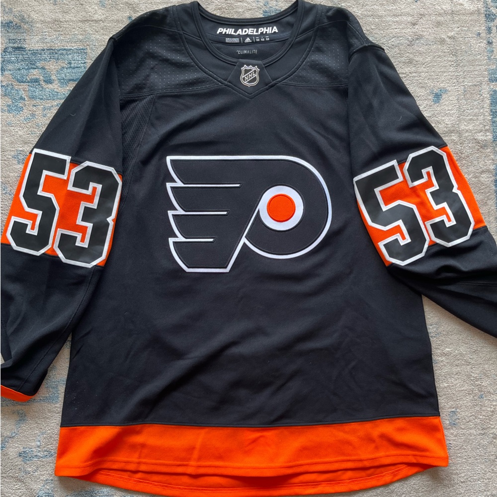 Authentic Flyers Shayne Gostisbehere Alternate Hockey Jersey w/ Fighting Strap